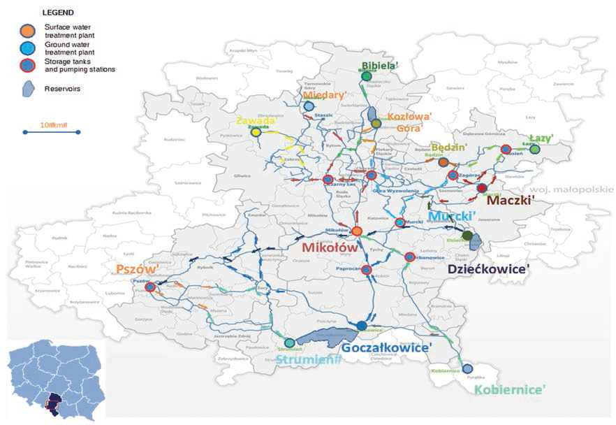 RYS. 3 Mapa sieci wodociągowej GPW 